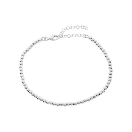 Pulsera Plata Baño Rodio Bolas 4mm PI-BOLA-4