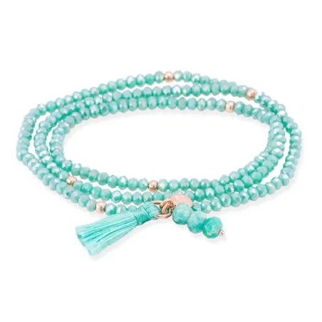 Pulsera Marina García Zen Verde Plata Baño Rosa 90492UT