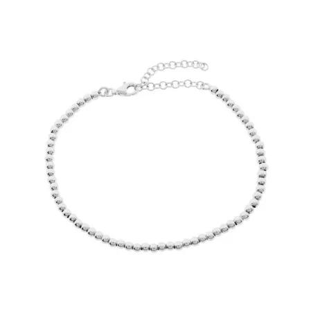 Pulsera Plata Baño Rodio Bolas 3mm PI-BOLA-3