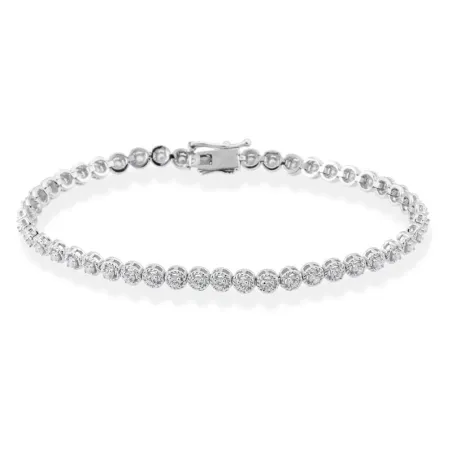 Pulsera Marina García Riviere Plata Baño Rodio y Circonitas blancas 90437UB