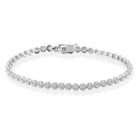 Pulsera Marina García Riviere Plata Baño Rodio y Circonitas blancas 90437UB