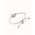Pulsera UNOde50 Ser Diferente Hilo Lila, Baño Plata y Perla Shell PUL2505LILMTL0M