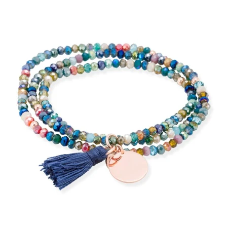 Pulsera Marina García Zen Azul Plata Baño Rosado 90450UX