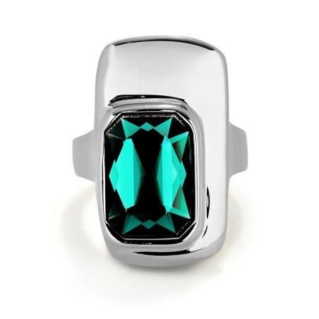 Anillo UNOde50 Ser Magnética Baño Plata y Cristal Verde ANI0829VRDMTL