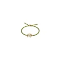Pulsera UNOde50 Ser Diferente Hilo Verde Oscuro, Baño Oro y Perla Shell PUL2505VDOORO0M