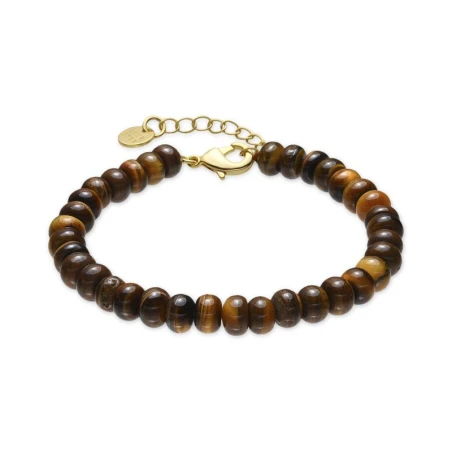 Pulsera LuxbyLux Lessy acero Baño Oro y Piedras Marrones SGBX40810800