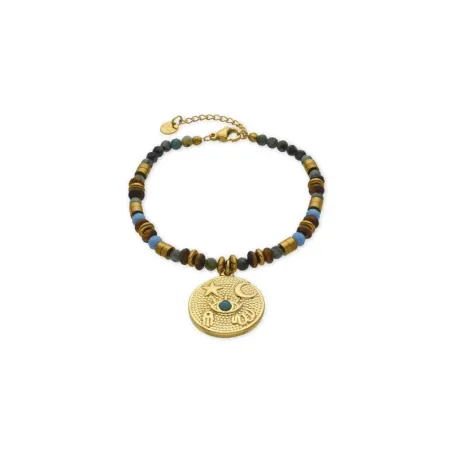 Pulsera LuxbyLux Salki acero Baño Oro y Piedras Multicolor SGBM05331200
