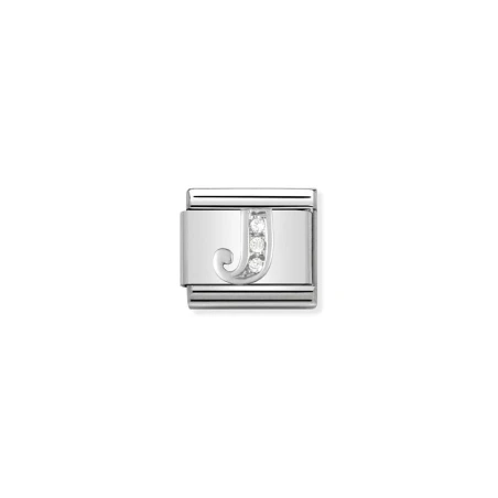Composable Classic ALFABETO acero, Cubic zirc,  y plata 925 (10_J)