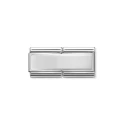 Composable DOUBLE Classic GRABADO acero y plata 925 CUSTOM Placa Lisa