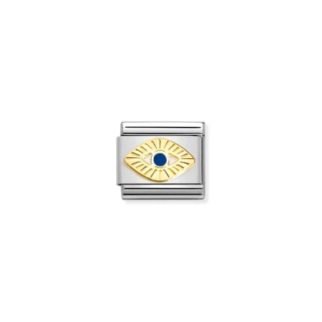 Composable Classic SIMBOLOS acero, esmalte y oro 750 Ojo de Dios Diamantado