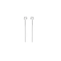 Pendientes Largos Victoria Cruz Cadena Plata Baño Rodio y Cristal Blanco A3258-07HT