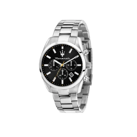 Reloj Maserati Attrazione Hombre Plateado y Negro Cronógrafo R8853151010