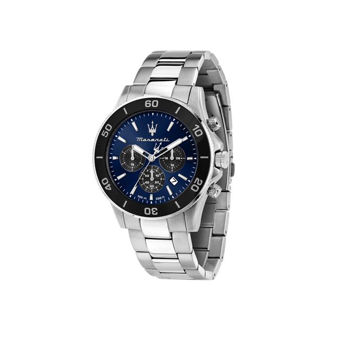 Reloj Maserati Competizione Diver Plateado, Negro y Azul Cronógrafo  R8873600009