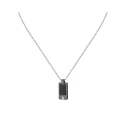 Collar Maserati Iconic Acero Plateado y Negro y Cristales Negros JM424AVD75