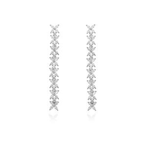 Pendientes Marina García Mireia Plata Baño Rodio y Circonitas Blancas 90997PB