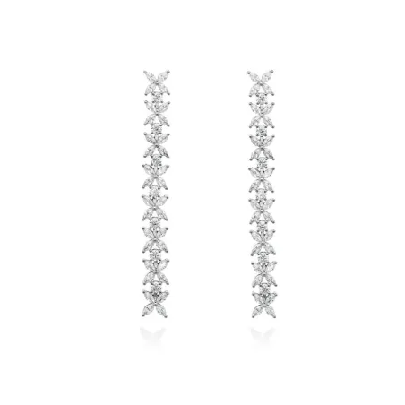 Pendientes Marina García Mireia Plata Baño Rodio y Circonitas Blancas 90997PB