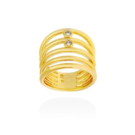 Anillo Marina García Mistral Plata Baño Oro y Circonitas Blancas 91047SD