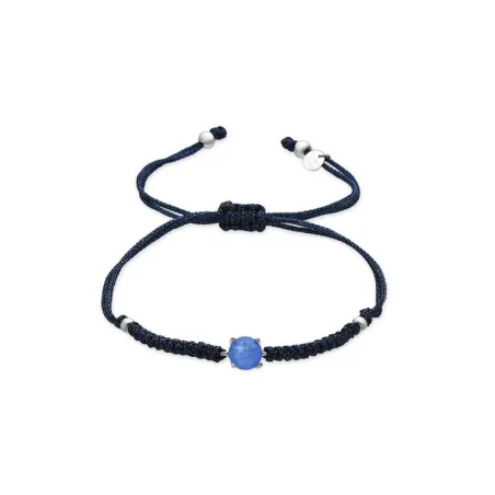 Pulsera Luxenter Akma Nylon Negro, Plata y Circonita Zafiro BXA38196700