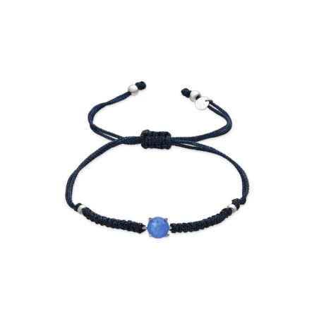 Pulsera Luxenter Akma Nylon Negro, Plata y Circonita Zafiro BXA38196700