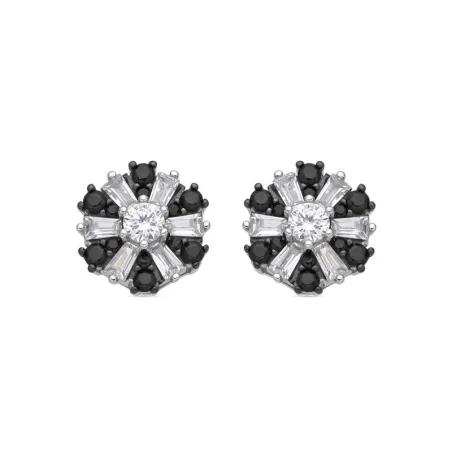 Pendientes Luxenter Lorush Plata Baño Rodio y Ónix EQ4600100