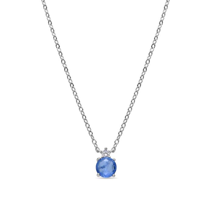 Gargantilla Luxenter Akma Plata Baño Rodio y Circonitas blanca y azul NXA55596700