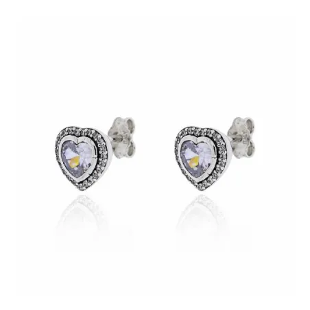 Pendientes Plata Corazón y Circonitas PPR-C626