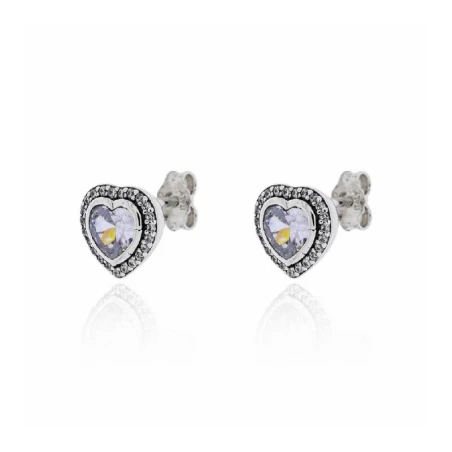 Pendientes Plata Corazón y Circonitas PPR-C626