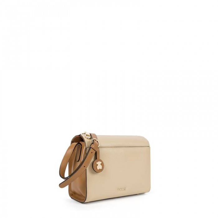 Bandolera Rose Bear  Color Cuero Beige Material Piel Familia Bolsos