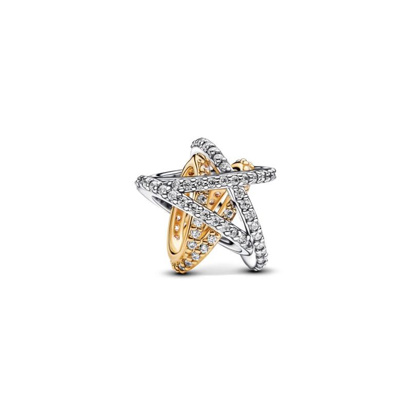 Charm Pandora Estrella Cruzada Brillante Bicolor 763590C01